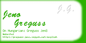 jeno greguss business card